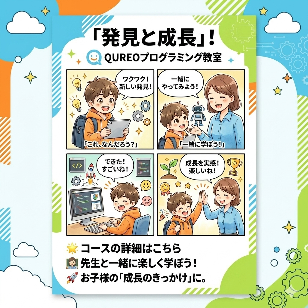 自ら気づき解決する力を育むプログラミング指導マンガ